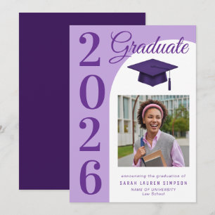 Bold year graduation photo announcement