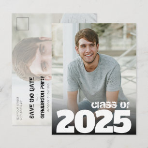 Bold Year Photo 2025 Graduation Save the Date Postcard