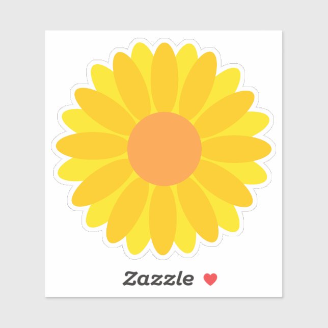 Bold Yellow and Orange Flower Sticker (Sheet)