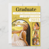 Bold Yellow Black Typography Photo Graduation Invitation (Front)