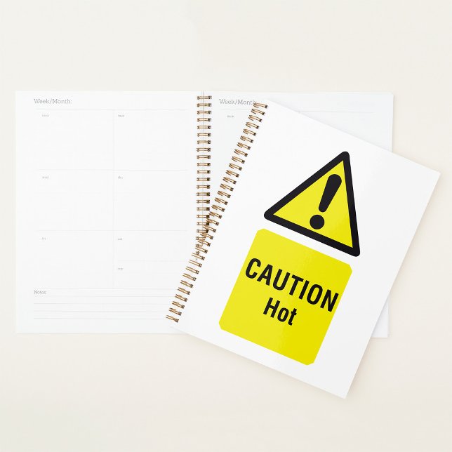 Bold Yellow Caution Hot Sign Safety  Planner (Creator Uploaded)