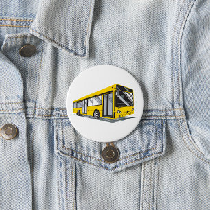 Bold Yellow City Bus Public Transport Button