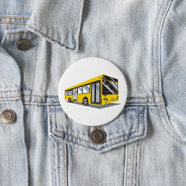 Bold Yellow City Bus Public Transport  Button (Creator Uploaded)