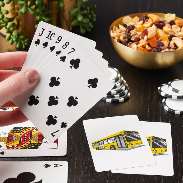 Bold Yellow City Bus Public Transport  Poker Cards (Creator Uploaded)