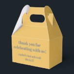 Bold Yellow Gray Custom Cute Bat Mitzvah Thank You Favor Boxes<br><div class="desc">Bold Typography Yellow Gray Custom Cute Bat Mitzvah Thank You Favor Box</div>