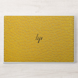 💛 Bold Yellow Leather Texture Modern Tech Style HP Laptop Skin