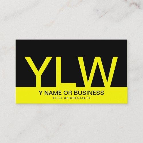 bold yellow monograms business card template