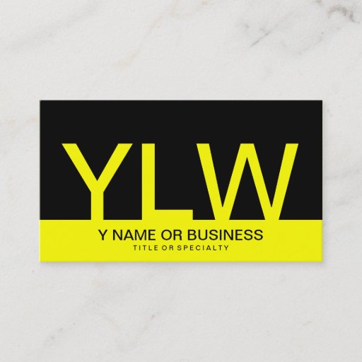 Customizable bold yellow monograms business card template