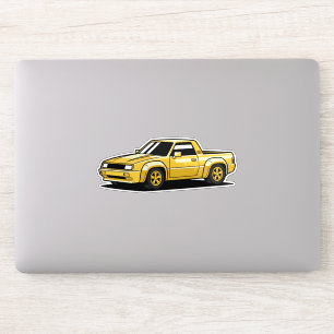 Bold Yellow Pickup Toon Sticker