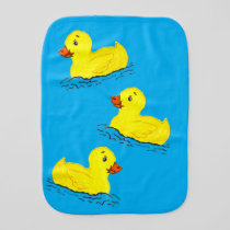Bold Yellow Rubber Ducky Pattern Burp Cloth