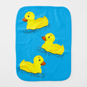 Bold Yellow Rubber Ducky Pattern Burp Cloth