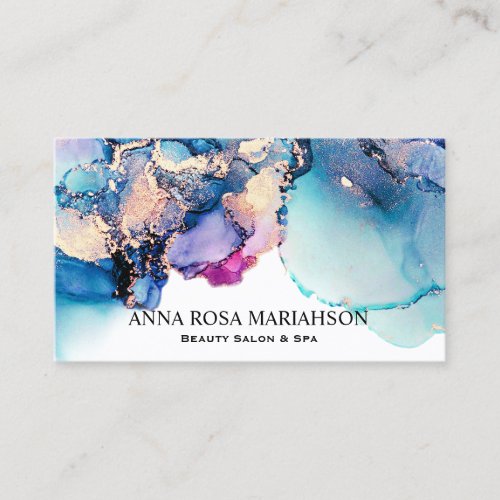  Bold Yummy Turquoise Teal Gold Gilded AP29 Business Card