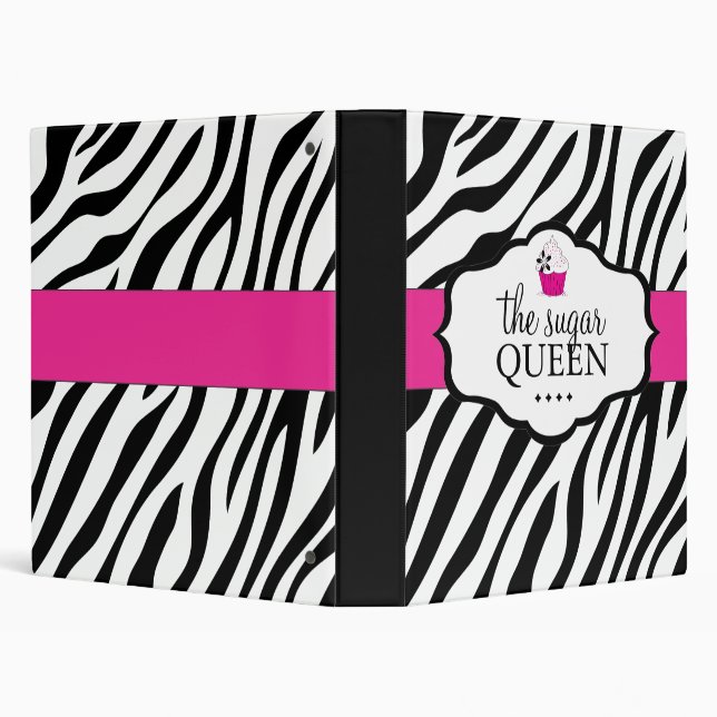 Bold Zebra Cupcake Portfolio Binder (Background)