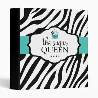 Bold Zebra Cupcake Portfolio Binder