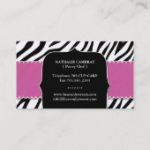 Bold Zebra Print Bakery Business Card (Back)