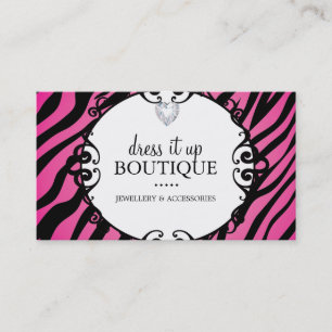 Bold Zebra Print Jewellery Designer Business Card