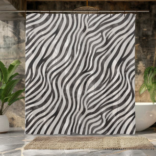  Bold Zebra Print Shower Curtain