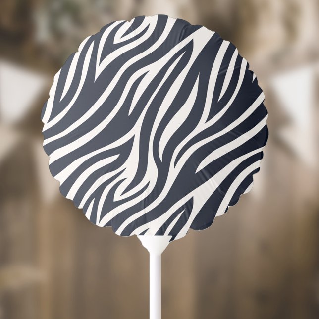 Bold Zebra Skin Pattern Black & White ID1151 Balloon (Creator Uploaded)