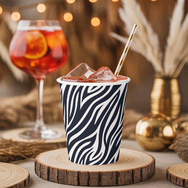 Bold Zebra Skin Pattern Black & White ID1151 Paper Cups (Creator Uploaded)