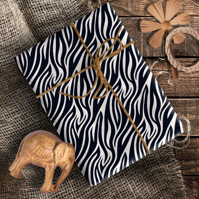 Bold Zebra Skin Pattern Black & White ID1151 Wrapping Paper (Creator Uploaded)