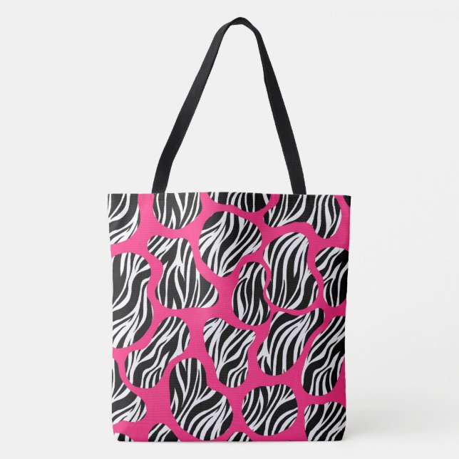 Bold Zebra Stripe Abstract Tote Bag (Front)
