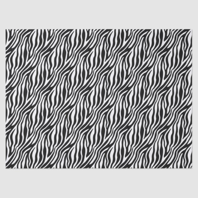 Bold Zebra Stripe Black & White  Tissue Paper (Front)