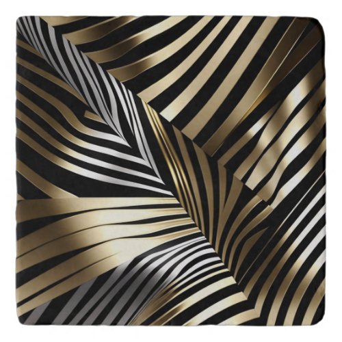 Bold zebra stripes in metallics trivet