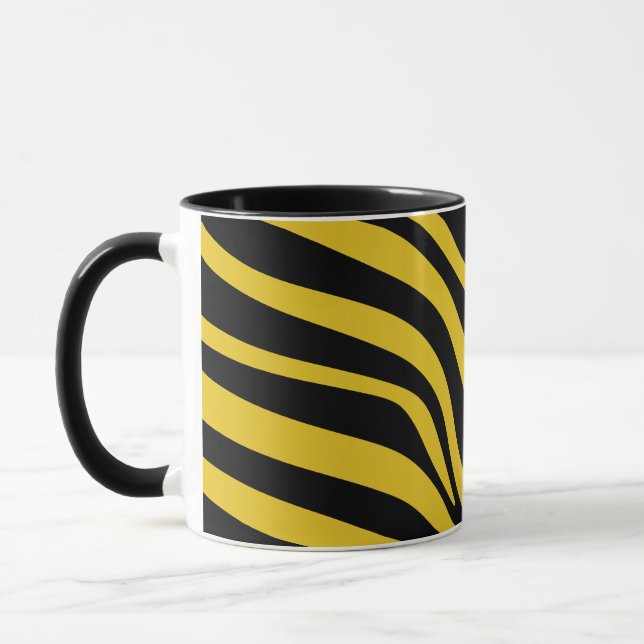 Bold Zebra Stripes in Yellow and Black Mug (Left)