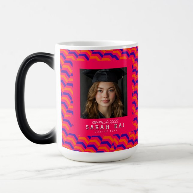 Bold Zigzag Pattern Graduating Class Color Morph Mug (Left)