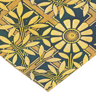 Bold Zinnia on a trellis in gold Short Table Runner