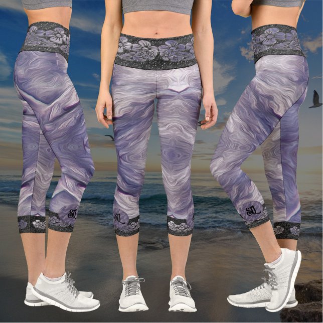 Bolder Stone & Flowers 821 Capri Leggings (Creator Uploaded)
