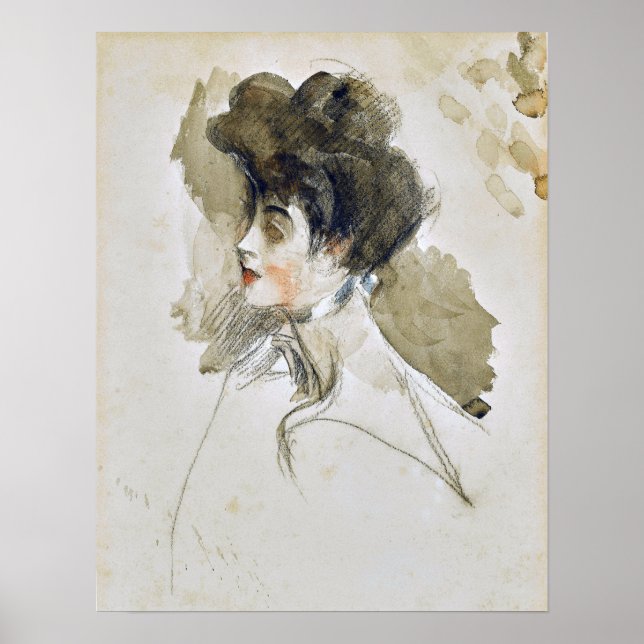 Boldini - Head Of A Woman Looking To The Left Poster (Front)