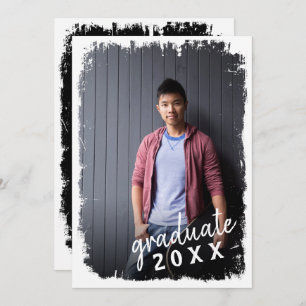 Boldly Brushed Photo Grad Party Invitation