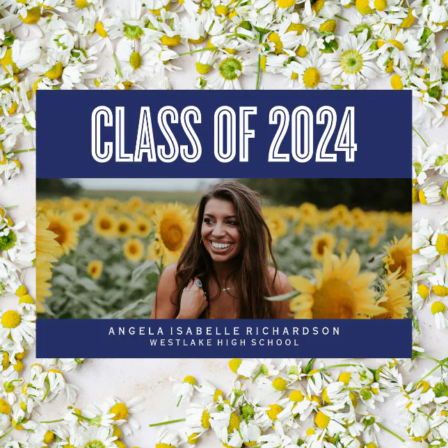 BOLDLY CHIC CLASS OF 2024 GRADUATION INVITATION | Zazzle