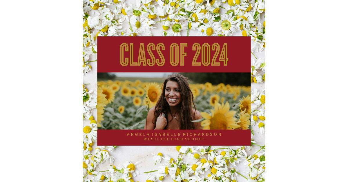 BOLDLY CHIC CLASS OF 2024 GRADUATION INVITATION | Zazzle