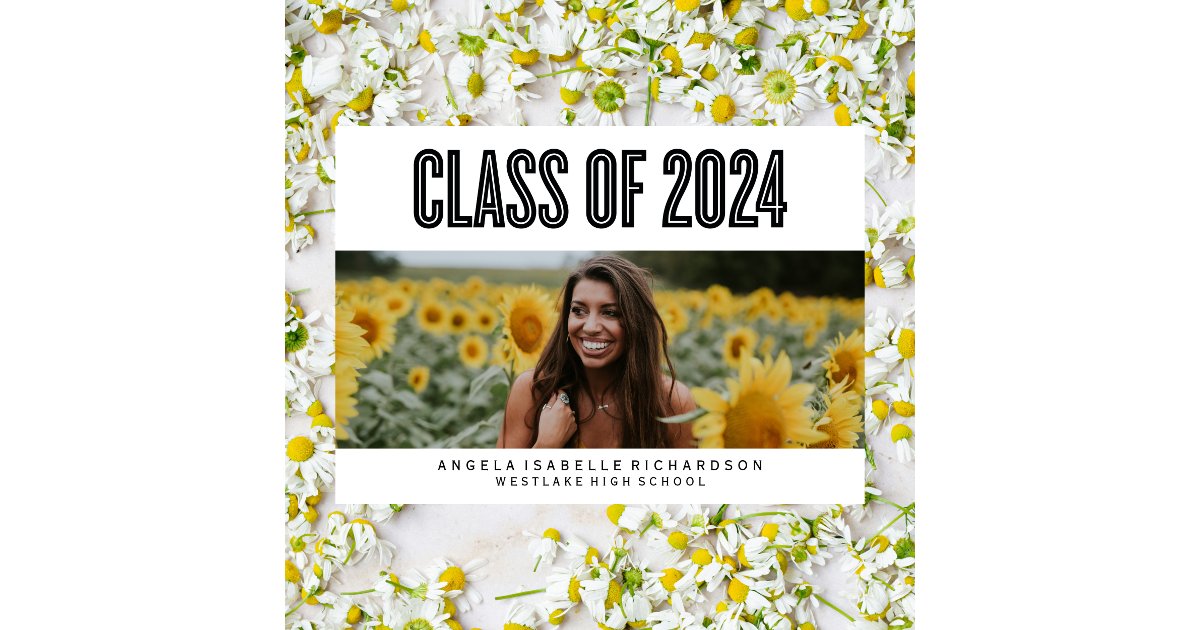 BOLDLY CHIC CLASS OF 2024 GRADUATION INVITATION | Zazzle