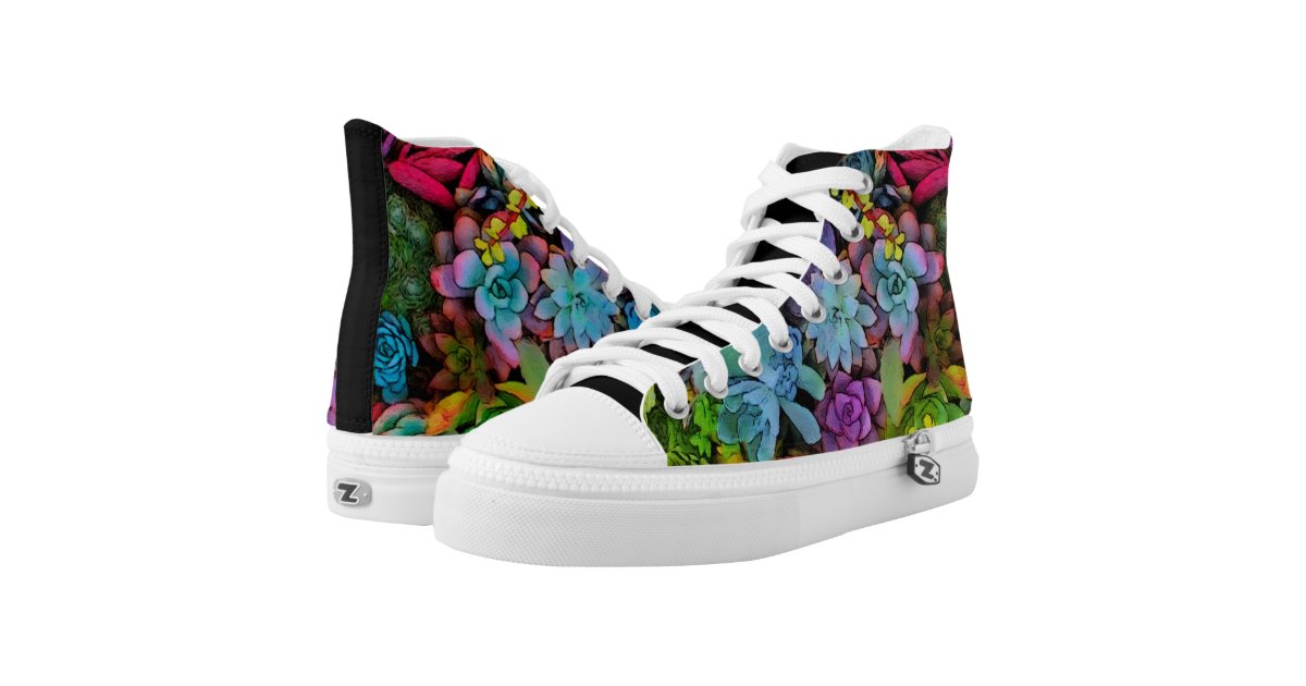 Boldly Go Succulents High-Top Sneakers | Zazzle