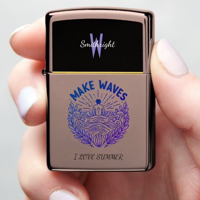 Boldly Make Waves Zippo Lighter (In Hand)