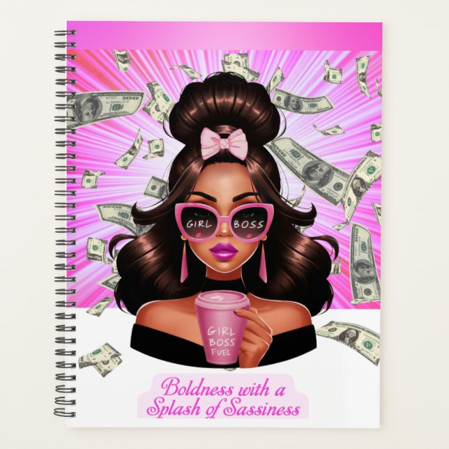 BOLDNESS WITH A SPLASH OF SASSINESS Spiral Note Planner (Front)