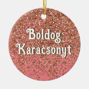 Boldog Karácsonyt Merry Christmas in Hungarian S Ceramic Ornament