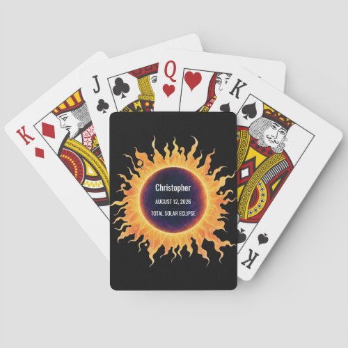 BoldWatercolor Total Solar Eclipse 2026 Name Poker Cards