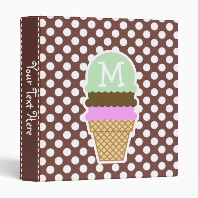 Bole Brown Polka Dots; Ice Cream Binder (Front/Spine)