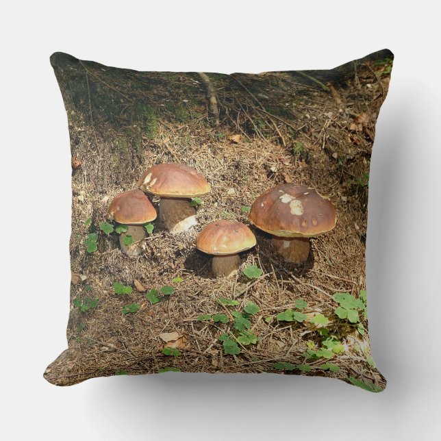 boletus throw pillow (Front)