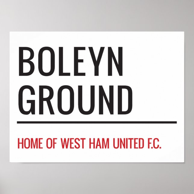 Boleyn Ground Stadium Street Sign (Front)