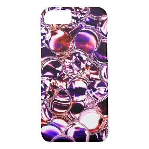 Bolhas de vidro ou pedra gerando formas coloridas iPhone 87 case