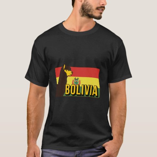 Bolivia Alpaca La Paz Cochabamba Flag Bolivian Cru T_Shirt