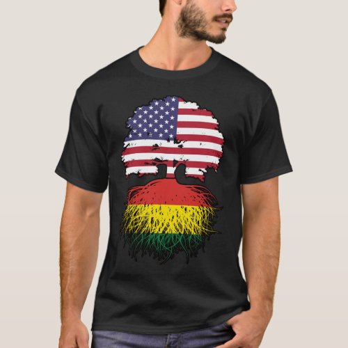 Bolivia Bolivian American USA Tree Roots Flag T_Shirt