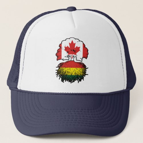 Bolivia Bolivian Canadian Canada Tree Roots Flag Trucker Hat