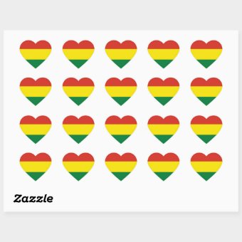 Bolivia/Bolivian (Civil) Heart Flag Heart Sticker | Zazzle