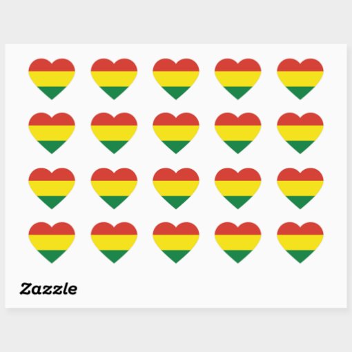 Bolivia/Bolivian (Civil) Heart Flag Heart Sticker | Zazzle